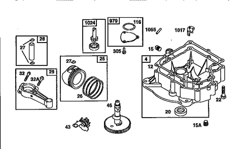 Sump Diagram and Parts List for 287700  Briggs and Stratton Engine